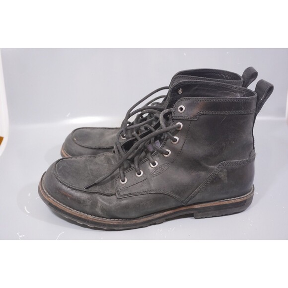 KEEN The 59 Moc Men\'s Size 12 Black Leather Work Boots Chukka Ankle 1023854 main image 7